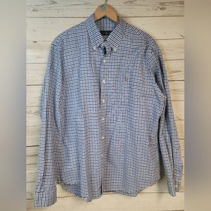 Ralph Lauren Men's XL‎ long sleeve blue plaid button down dress shirt